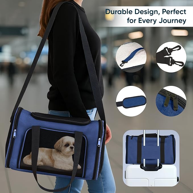 Pet Travel Carrier Bag – Airline Approved Soft-Sided Dog & Cat Carrier - Image 3