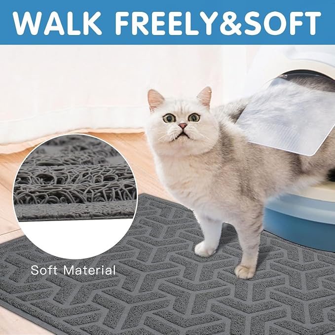 UPSKY Cat Litter Mat, Litter Trapping Mat Soft on Kitty Paws, Large Litter Box - Image 7