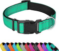 Reflective Dog Collar, Adjustable Soft Neoprene Padded Nylon Pet Collars