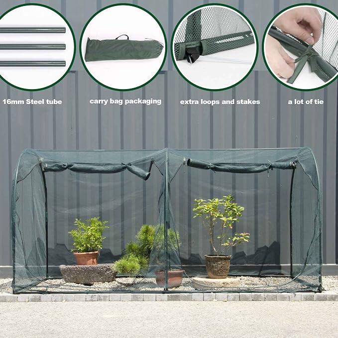 Large Tunnel 8.2'x4' Plant Netting Cover 4FT Tall Crop Cage Netting Pest Guard - Image 3