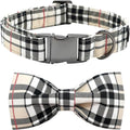 Bow Dog Collar-Plaid Pet Collar Cute Pet Bow Soft Girl or Boy Dog Collars by BoboRainbow