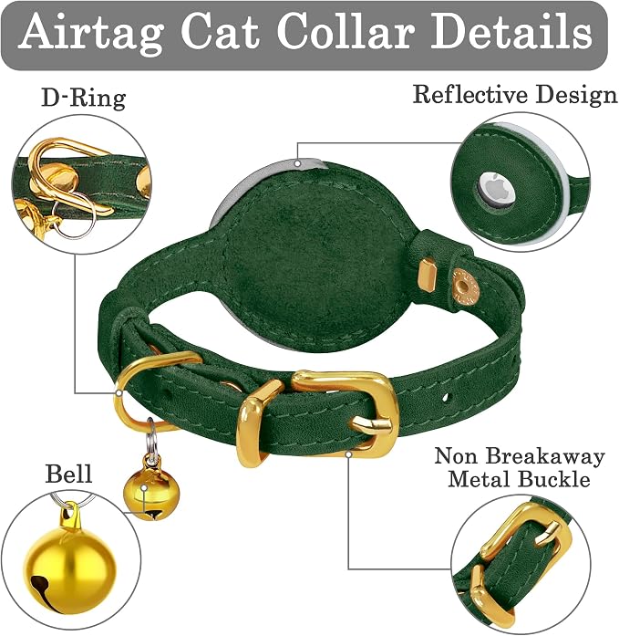 OOPSDOGGY Reflective Leather AirTag Cat Collar - Image 6