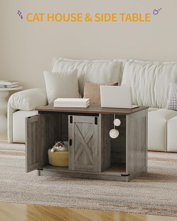 Cat Litter Box Enclosure, Hidden Litter Box Cabinet Furniture - Image 2