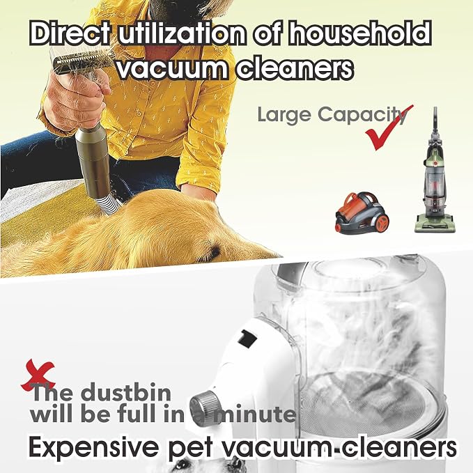 Pet Vacuum Grooming Brush Hair Comb Shedding Deshedding Attachment Tool - Image 3