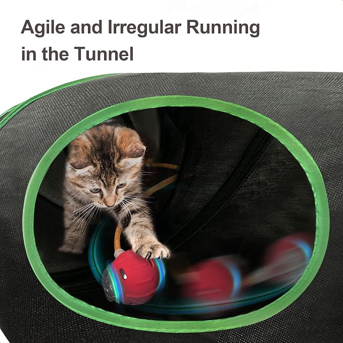 Interactive Cat Toys Ball Fast Rolling in Cat Tunnel – Motion-Activated Ball in - Image 3
