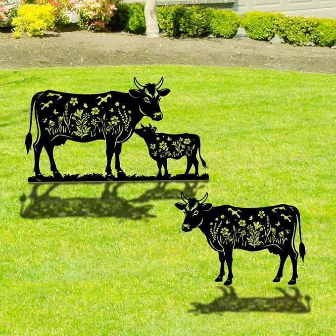 Cow Metal Garden Stakes Yard Decor, Cow Gifts - Image 4