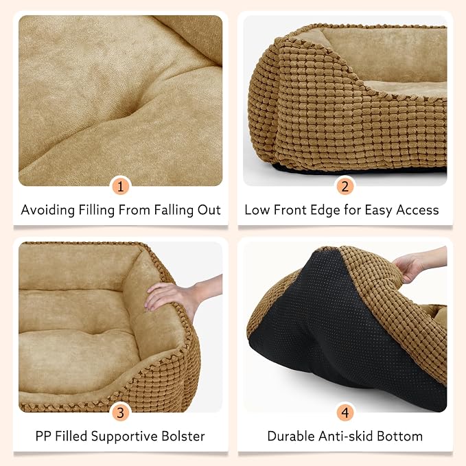 MIXJOY Large Dog Bed for Large Medium Small Dogs, Rectangle Washable Orthopedic - Image 4