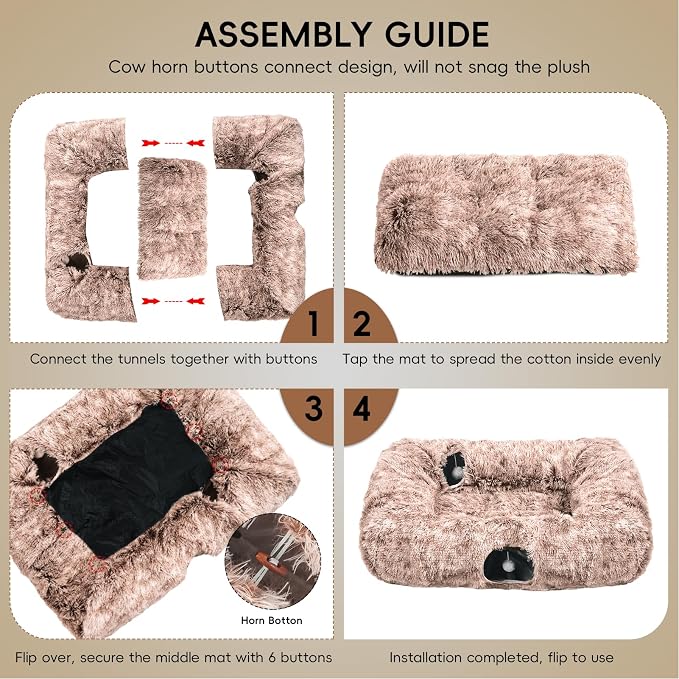Extra Large Cat Tunnel Bed, 4 Ways Tunnels - Image 7