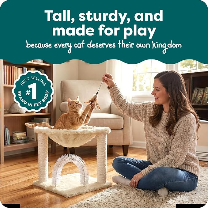 FurHaven 17.3" Tall Cat Scratching Post Tower - Image 2