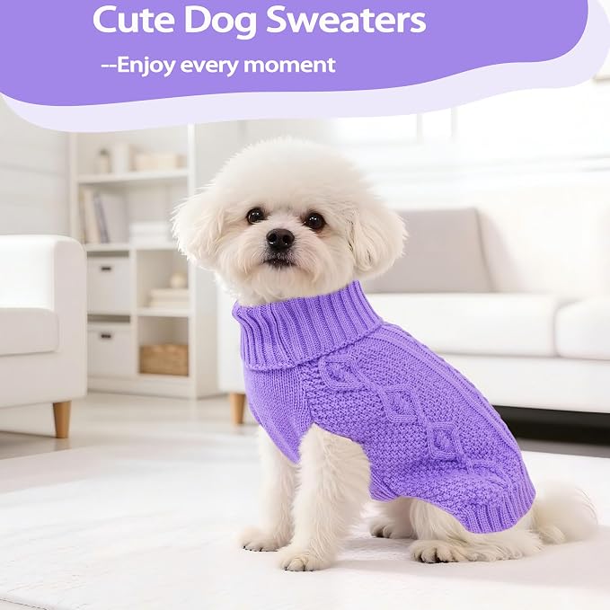 Dog Sweaters for Small Dogs Knit Puppy Sweater Fall Winter Dog Clothes Warm - Image 2