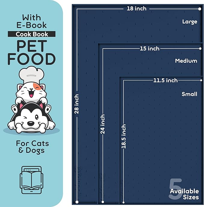 Dog Food Mat - 28x18” Large Silicone Stove Top Protector, Silicone Pet Feeding - Image 2