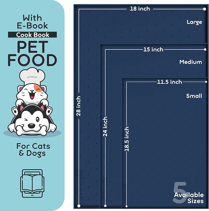 Dog Food Mat - Raised Edges Dogs Mat - Image 2