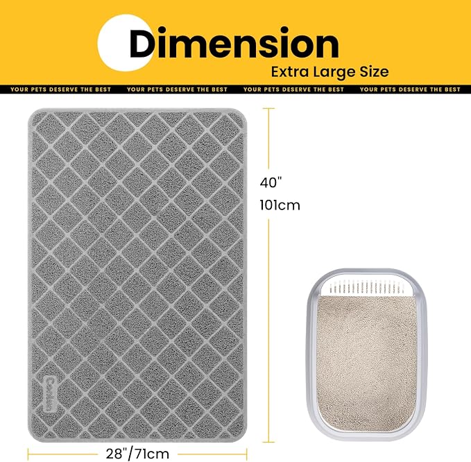Cat Litter Mat Litter Trapping Mat, Less Waste Cat Litter Box Mat, Soft on - Image 2