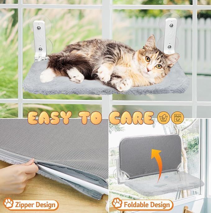 Cat Window Perch, Cordless Foldable Hammock Bed - Image 3