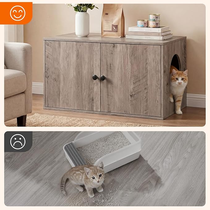 HOOBRO Cat Litter Box Enclosure, Hidden Litter Box Furniture - Image 7