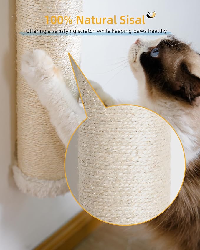 34'' Wall Cat Scratching Post, Wall Mounted Cat Scratcher Furniture - Image 3