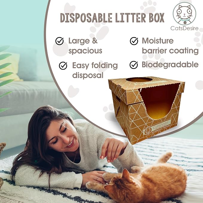 Leakproof Disposable Cat Litter Box 3 Pack Top/Low Entry INCLUDES- 3 lids - Image 7