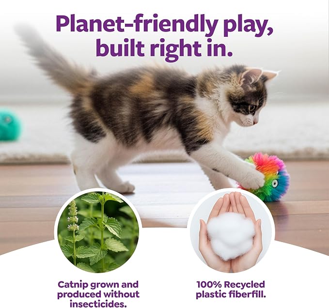 SmartyKat Fuzzy Friends Plush Catnip Ball Cat Toys - Image 5
