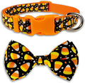 Halloween Dog Bow Tie Collar, Holiday Candy Corn Collar by PohshidoPet