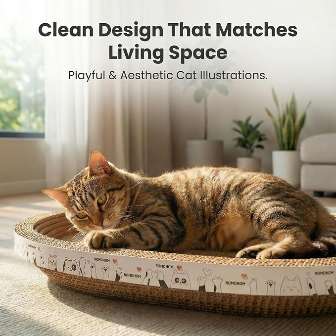 3Pack Extra Large Versatile Cardboard cat Scratcher & Lounger bed, High-Density - Image 6