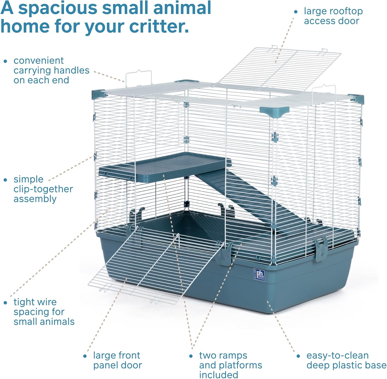 Prevue Pet Products Small Animal Home, Blue - GlobalHabitat Supply