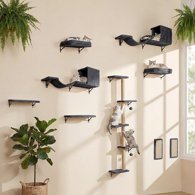 MEWANG 5-in-1 Cat Wall Shelves: Cat Climbing Furniture - Image 7