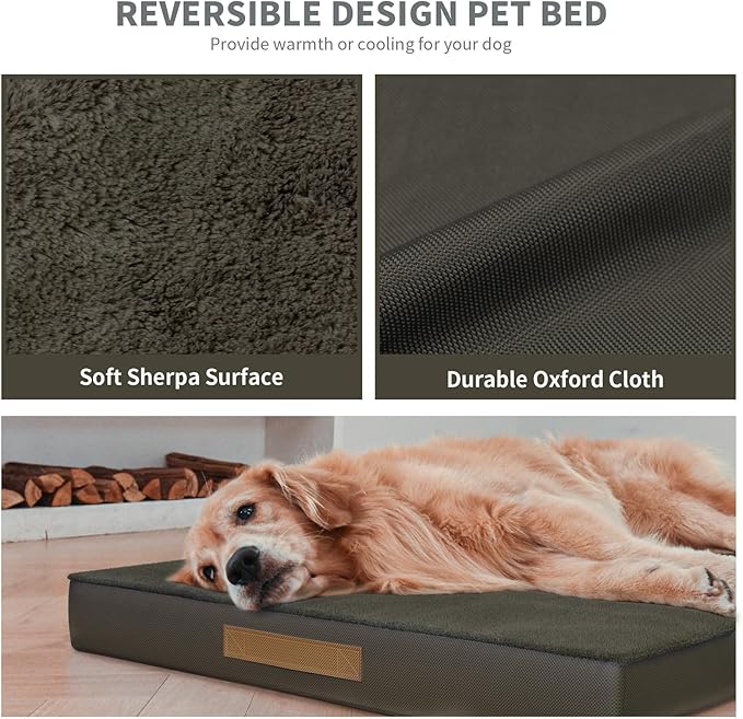 Plush Orthopedic Dog Bed for Medium Dogs & Puppies, Waterproof Dog Beds 29x18 - Image 5
