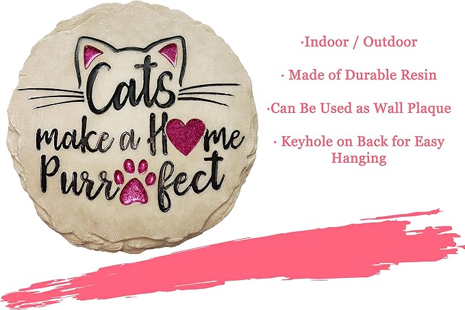 Spoontiques - Garden Décor - Cats Make a Home Purrfect Stepping Stone - - Image 6