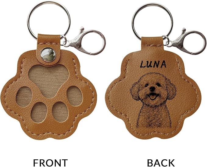 Dog Hair Keychain, Leather Pet Hair Collector Keychains, Pet Fur Keepsake Gift - Image 3