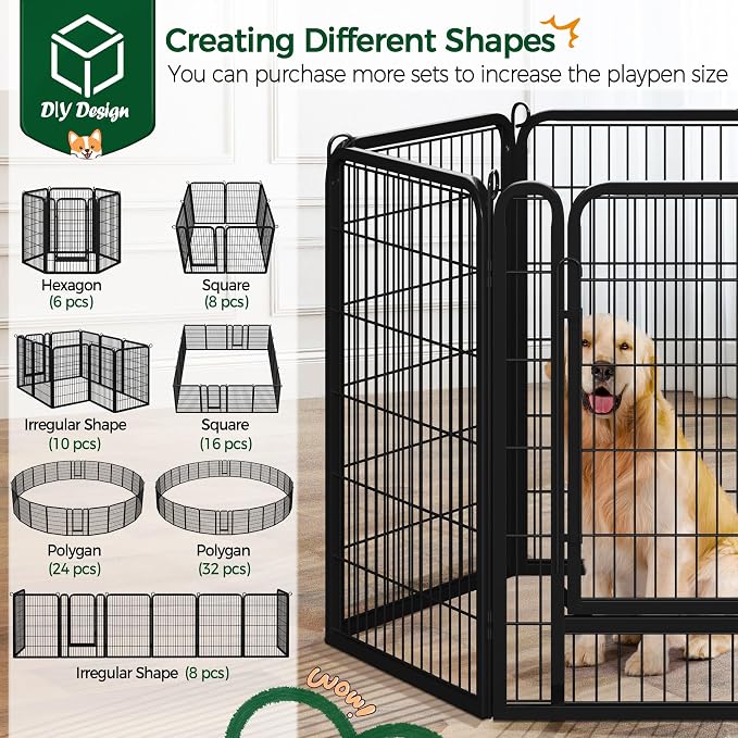Yaheetech Dog Playpen Outdoor, 40 inch 6 Panels Dog Pen Indoor Heavy Duty Puppy - Image 5