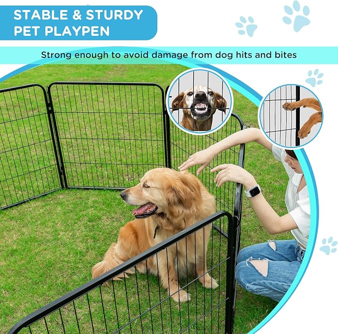 BestPet | Dog Playpen Extender | 32 Inch, 2 Panels | Heavy Duty Metal Pet - Image 6