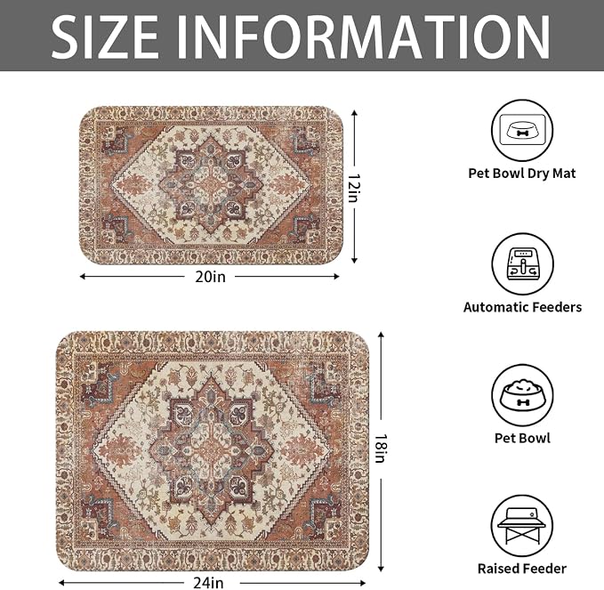 2 Pack Dog Food Mats for Floors, Absorbent and Quick-Drying Pet Cat Food Mat - Image 6