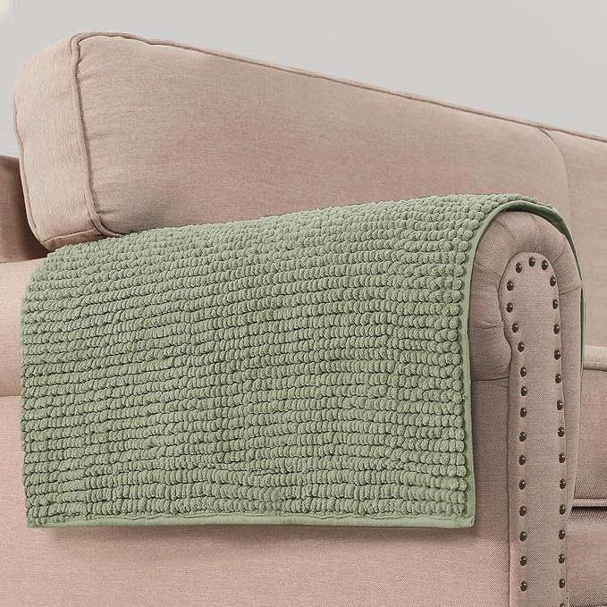 H.VERSAILTEX Plush Chenille Couch Armrest Cover 2 Packs Thick and Soft Sofa by HVERSAILTEX