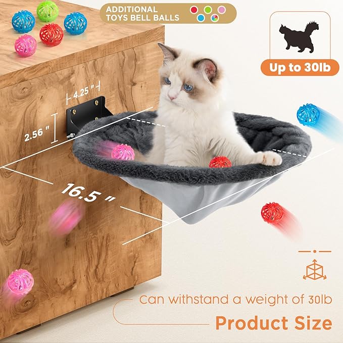 Cat Hammock Wall Mounted, Foldable & Stable Cat Beds- Breathable Cats Wall - Image 4