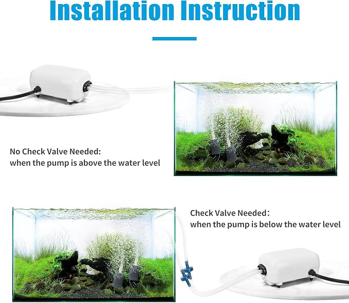 AQUANEAT Aquarium Air Pump for 20-210 Gallon Tank, Fish Air Bubbler, Hydroponic - Image 5