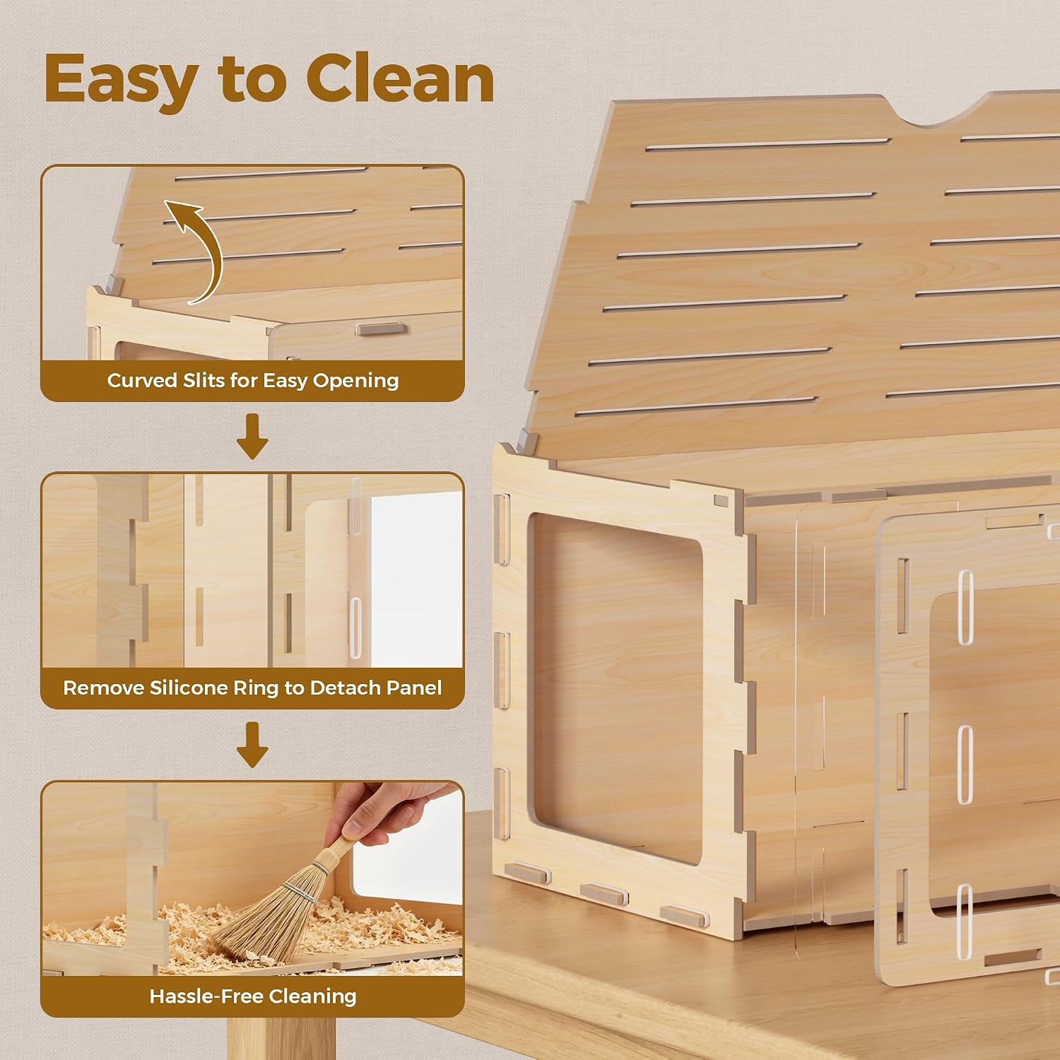 COZIWOW Wooden Hamster Cage, 32x16x16 Inch - GlobalHabitat Supply