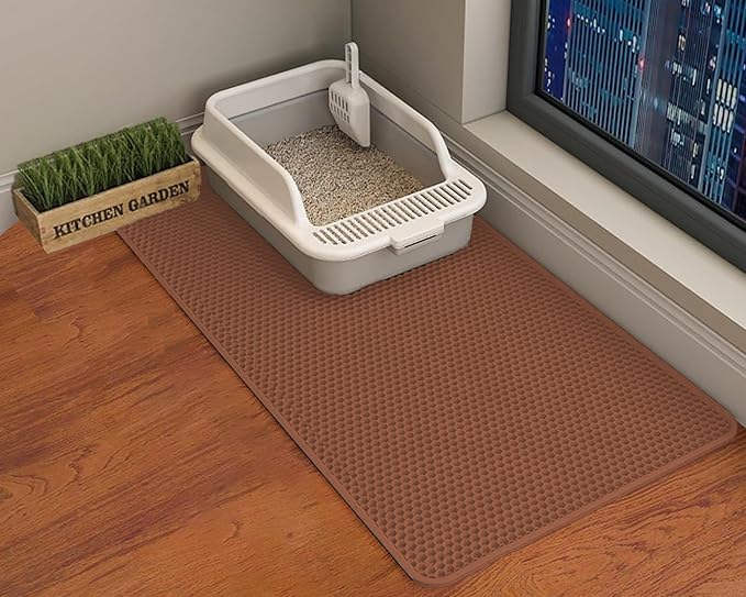HCY&WLD Cat Litter Mat, Honeycomb Double Layer Cat Litter Trapping Mat by HCY%26WLD