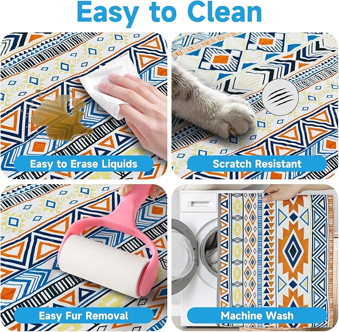 Waterproof Dog Blanket, Bohemian Dog Bed Cover Pet Blanket, Reversible Sofa - Image 4