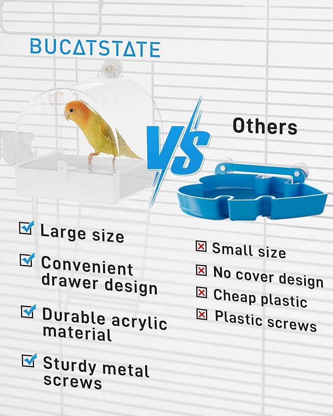 BUCATSTATE Hanging Bird Bath for Cage - Image 6