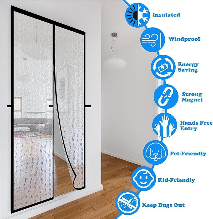 RELIANCER Magnetic Thermal Insulated Door Curtain, Waterproof EVA Door Cover - Image 6