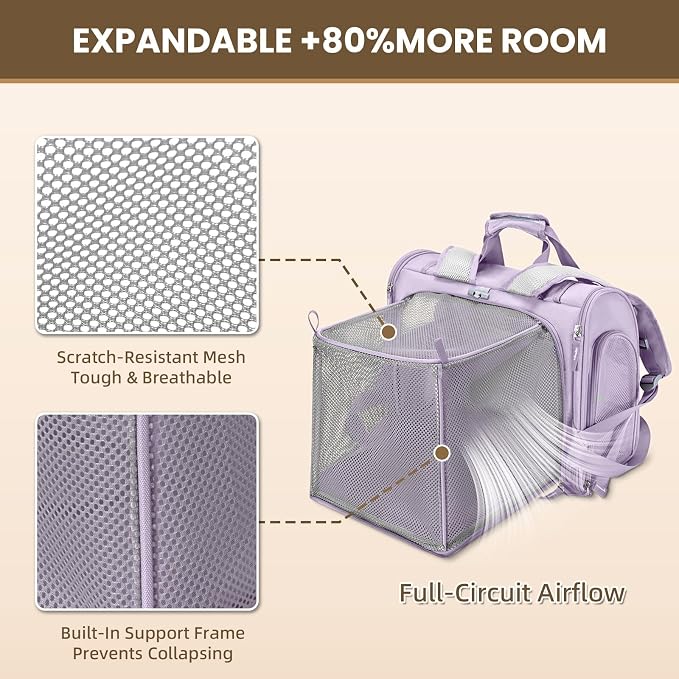 Lollimeow Expandable Cat Carrier Backpack - Image 3