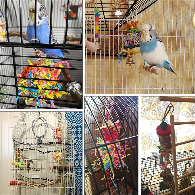 YUEPET 4 Pack Bird Shredder Toys Small Parrot Chewing Toys Parrot Cage Foraging - Image 8