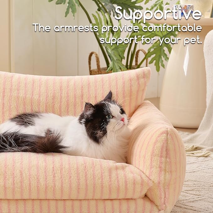 Hollypet Cat Bed Fluffy Plush Mutifuctional Double-Layer Soft Pet Couch - Image 4