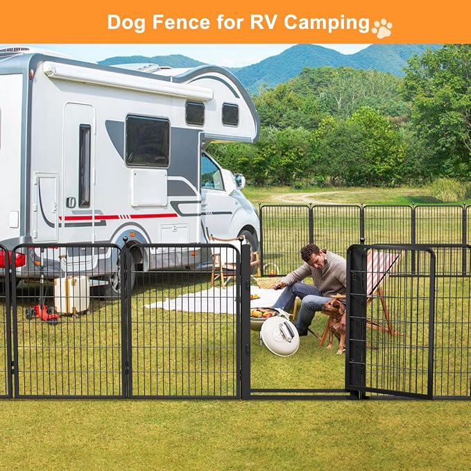 Dog Fence Outdoor Pens Outside, Portable Dog Play Pen 40" H 8 Panels Pet - Image 4