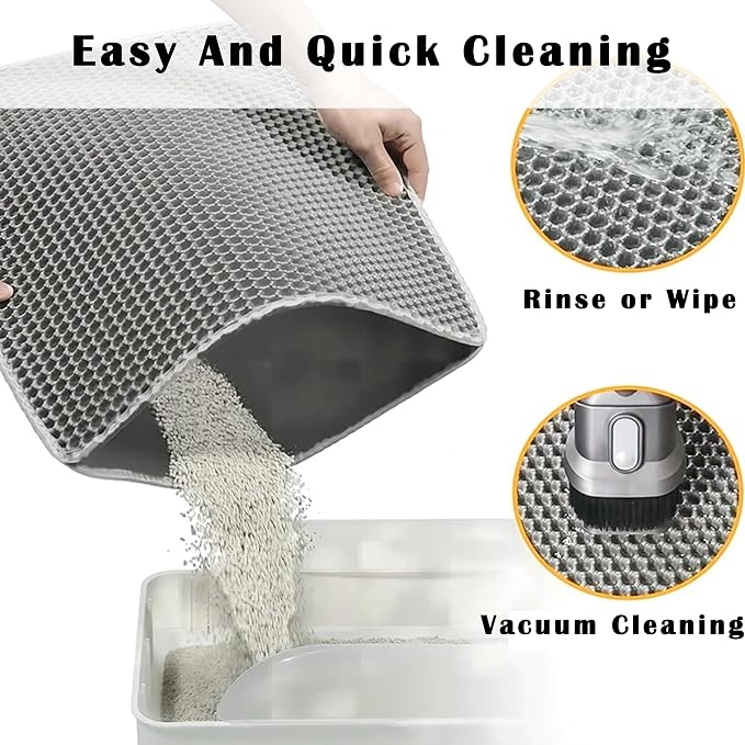 HCY&WLD 2-Pack Cat Litter Mat, Double Layer Honeycomb Waterproof Urine Proof - Image 6