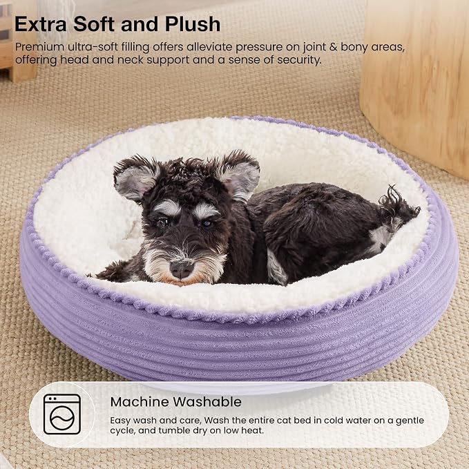 Love's cabin Round Donut Cat and Dog Cushion Bed, 25in Pet Bed - Image 7