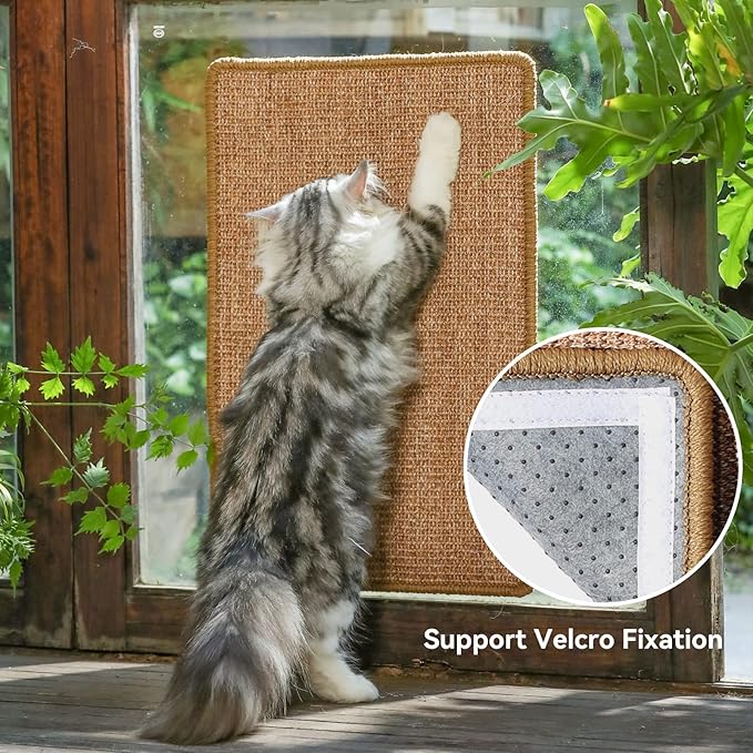 FUKUMARU Cat Scratcher Mat, 23.6 X 15.7 Inch Natural Sisal Cat Scratch Mats - Image 5