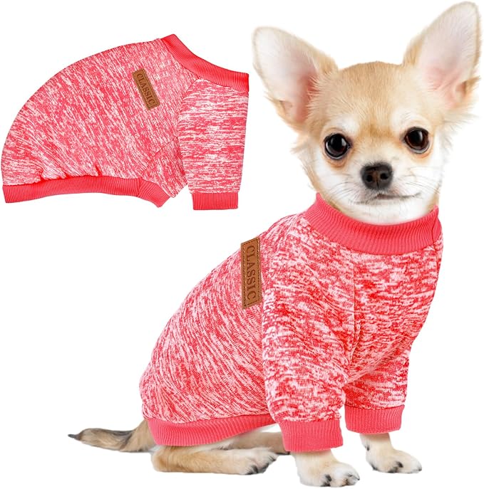 1 Pc Dog Sweaters for Small Dogs Girl Boy Winter Fleece Clothes Warm Soft Dog by BAOBICUTE