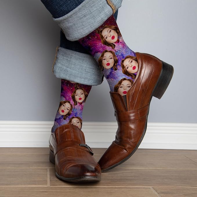 D-Story Custom Face Socks, Personalized Photo Picture on Socks, Unisex Athletic - Image 3