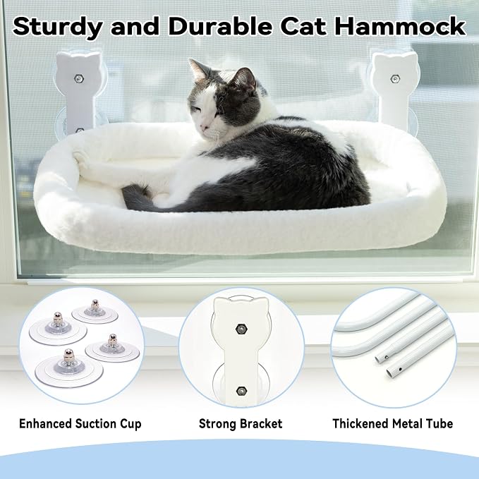 Cat Window Perch, Cat Window Hammock Soft and Comfortable Window Seat Bed - Image 6